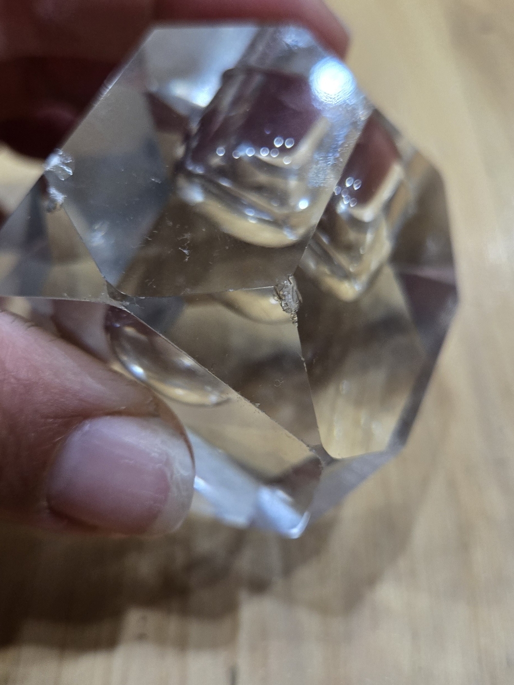 Pair Of Vintage Crystal Candle Holders - Clear- Diamond Cut - Picture 9 of 11